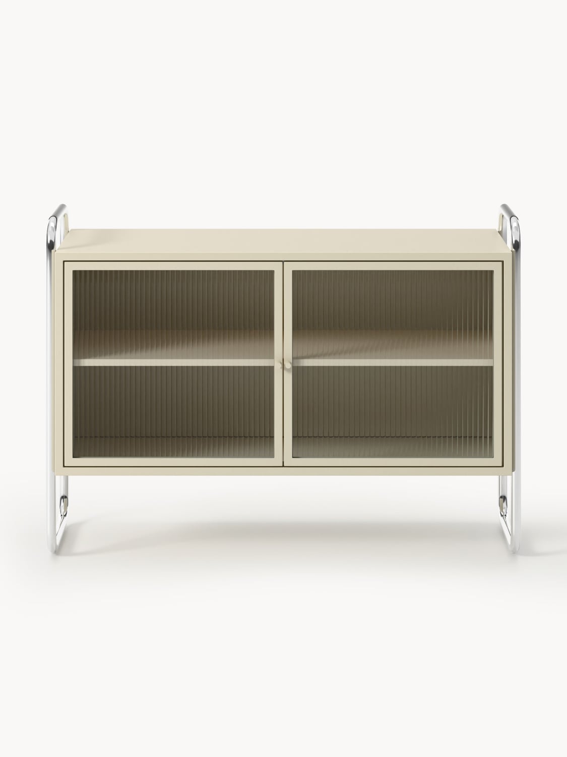 Robyn Metal-Sideboard with Glass-Front — Dark Grey