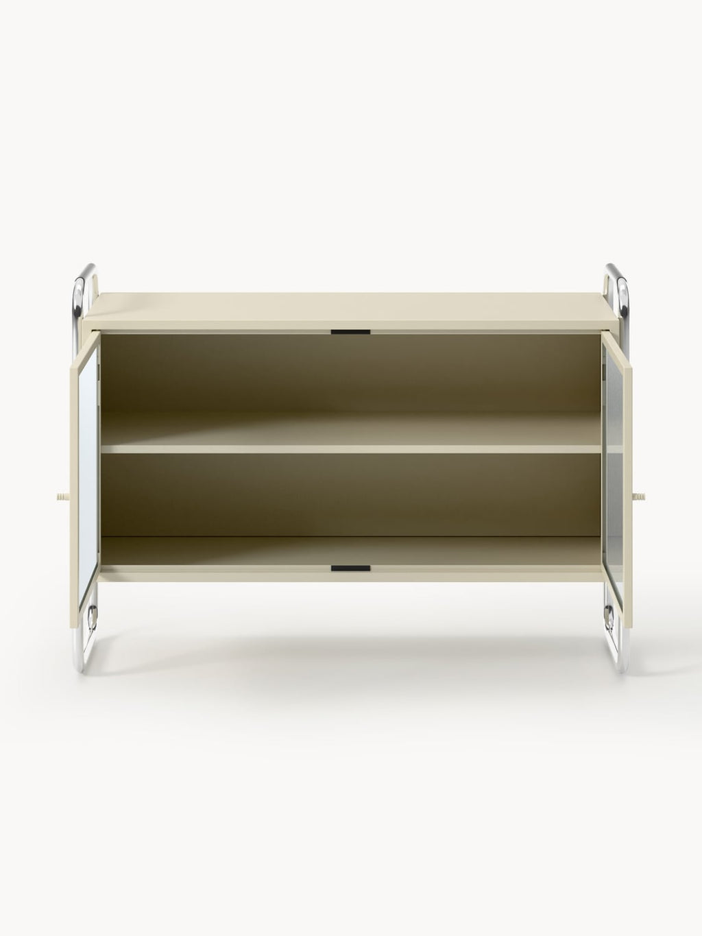Robyn Metal-Sideboard with Glass-Front — Dark Grey