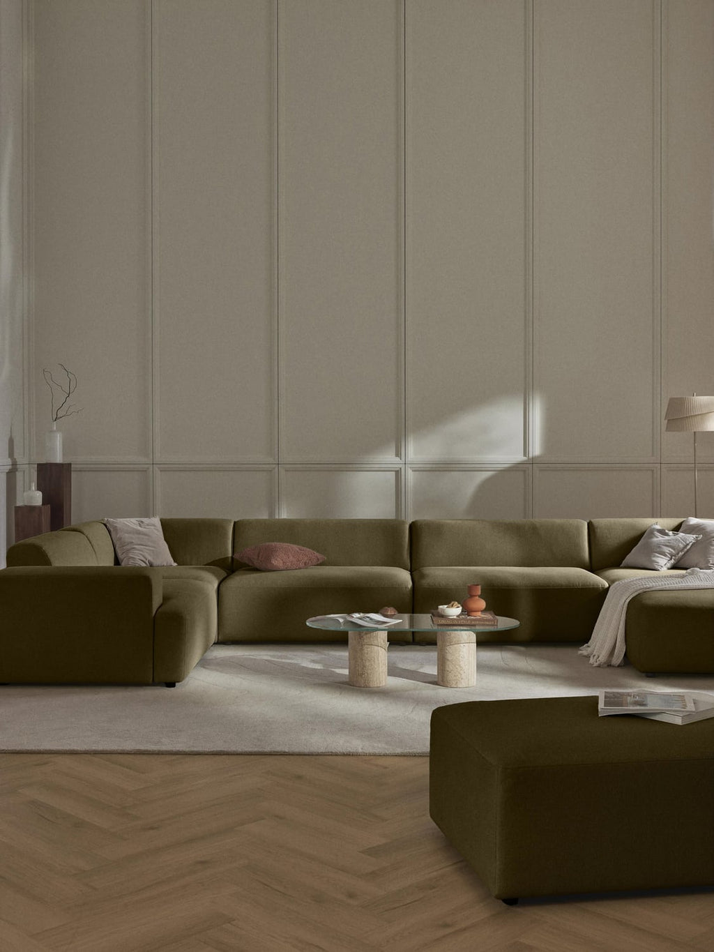 Melva XL Sofa — Olive