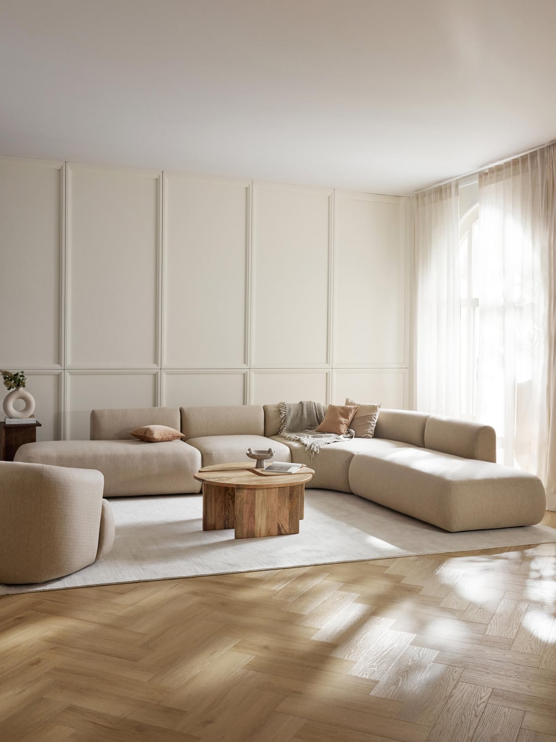 Sofia Modular Corner Sofa (4-seater) — Rose