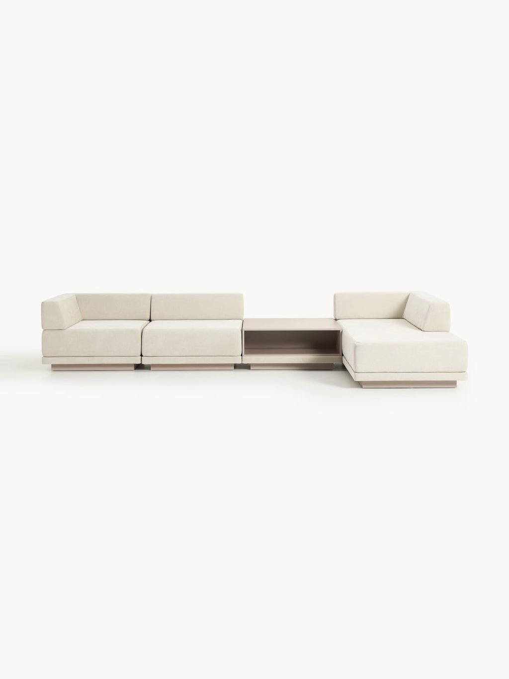 Colin Modular Corner Sofa (4-seater) with Coffee Table — Off-White