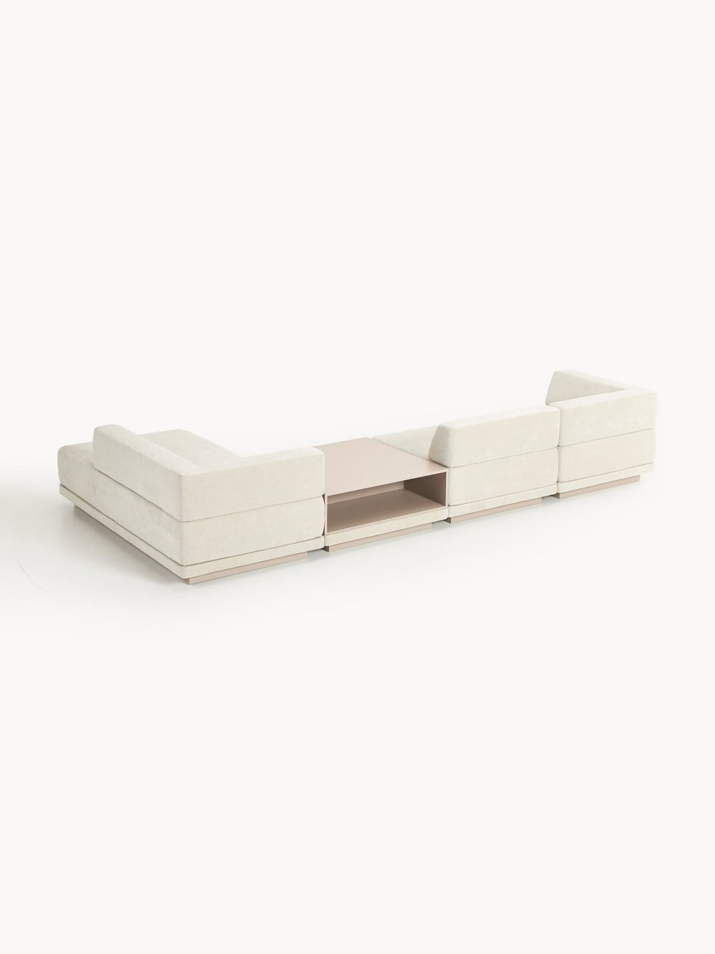 Colin Modular Corner Sofa (4-seater) with Coffee Table — Off-White