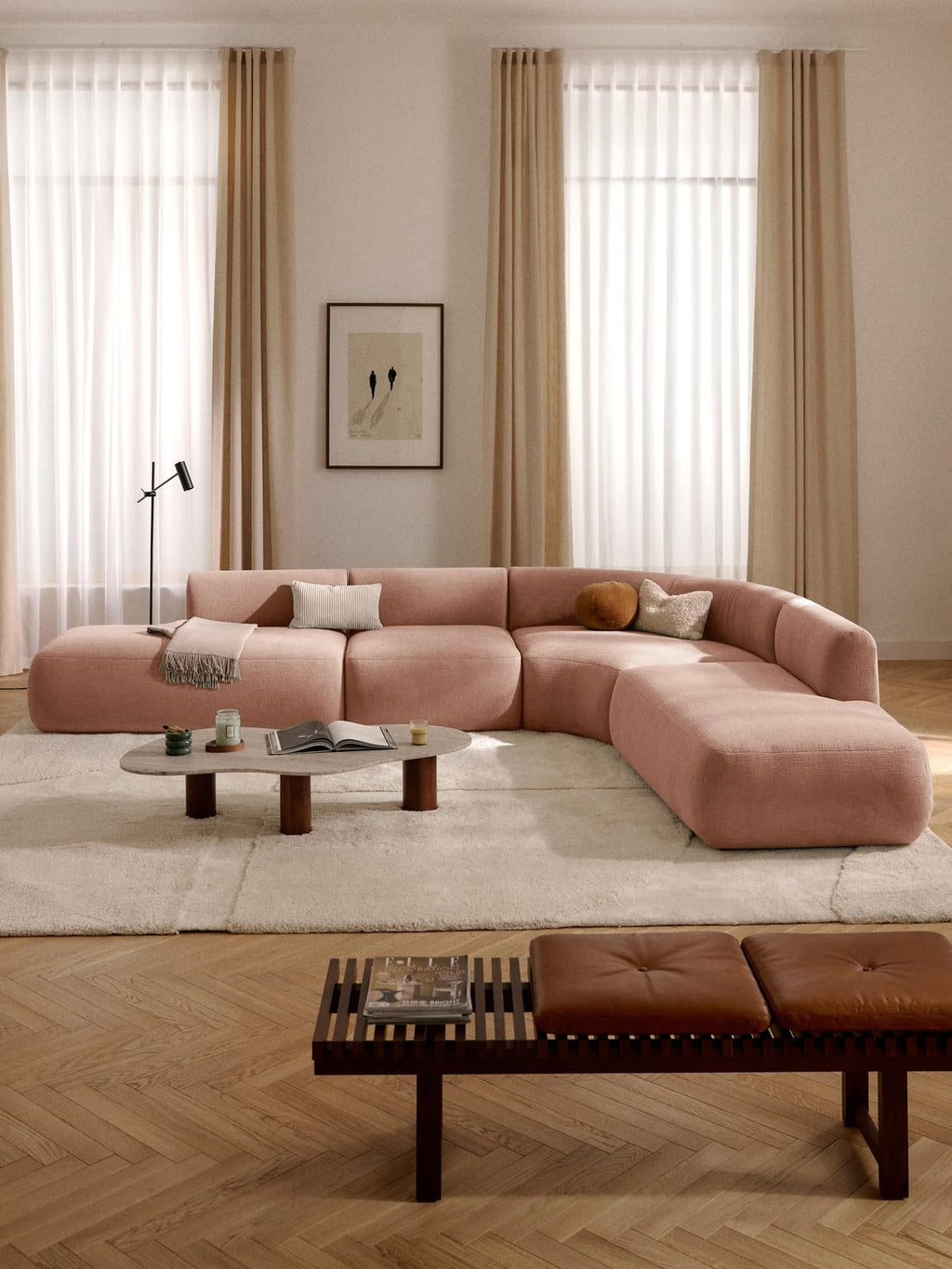 Sofia Modular Corner Sofa (4-seater) — Peony