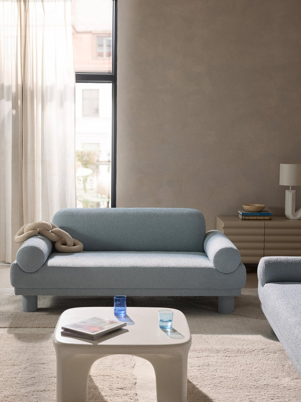Lilo Bouclé Sofa (2-seater) — Light Grey