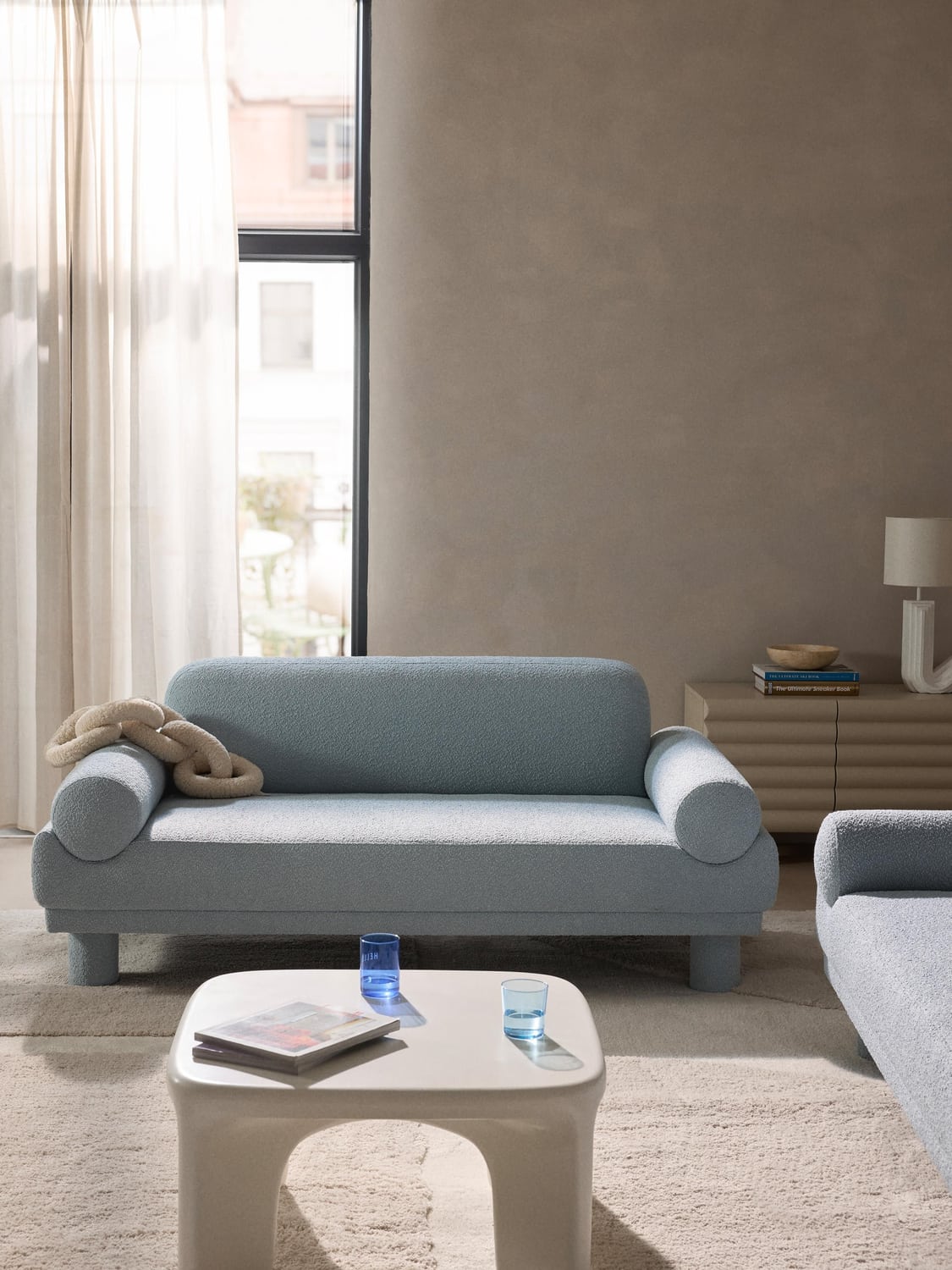 Lilo Bouclé Sofa (2-seater) — Light Grey