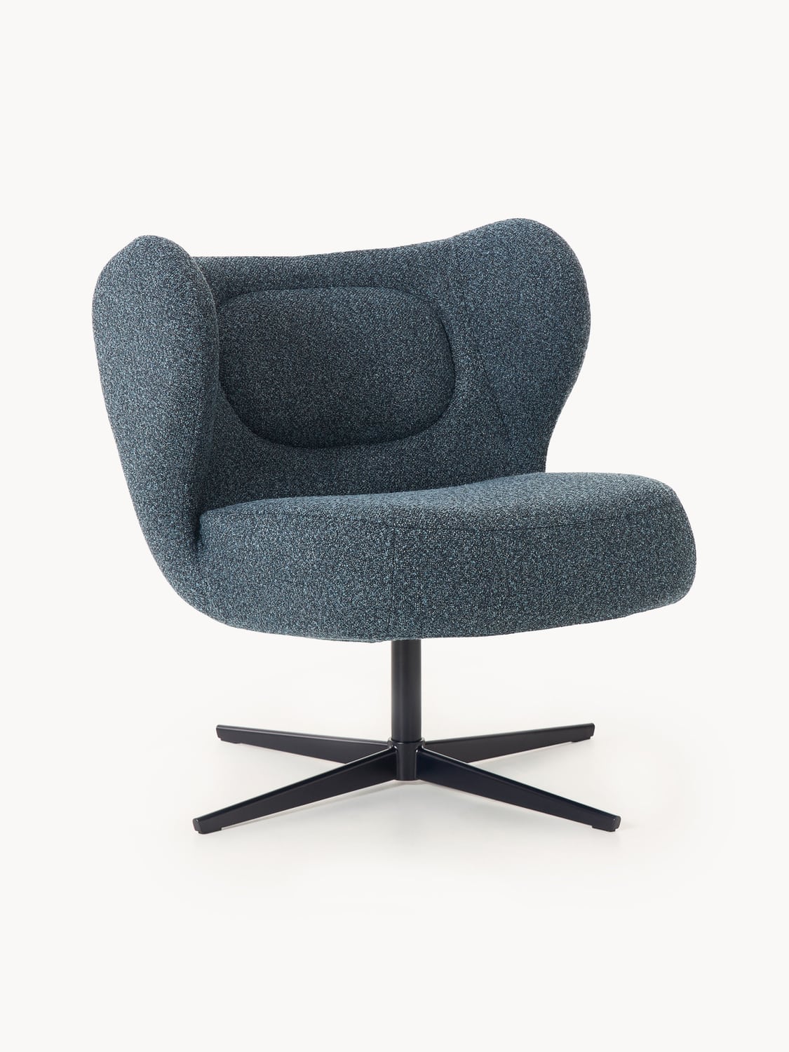Ines Bouclé-Swivel Chair — Petrol