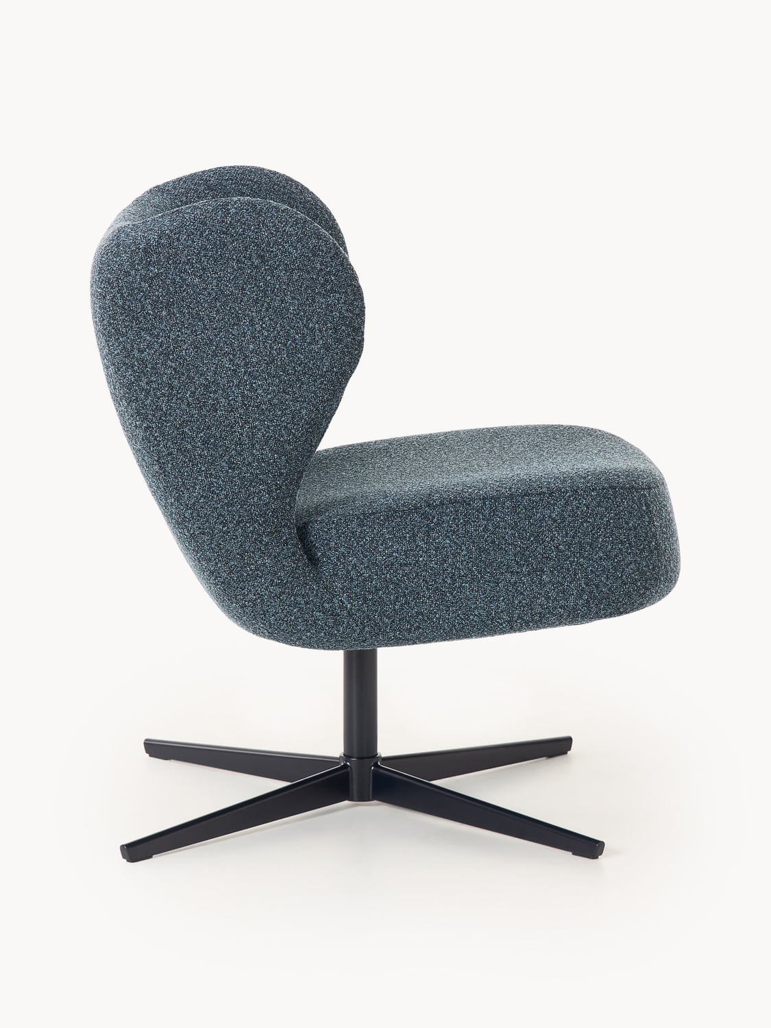 Ines Bouclé-Swivel Chair — Petrol