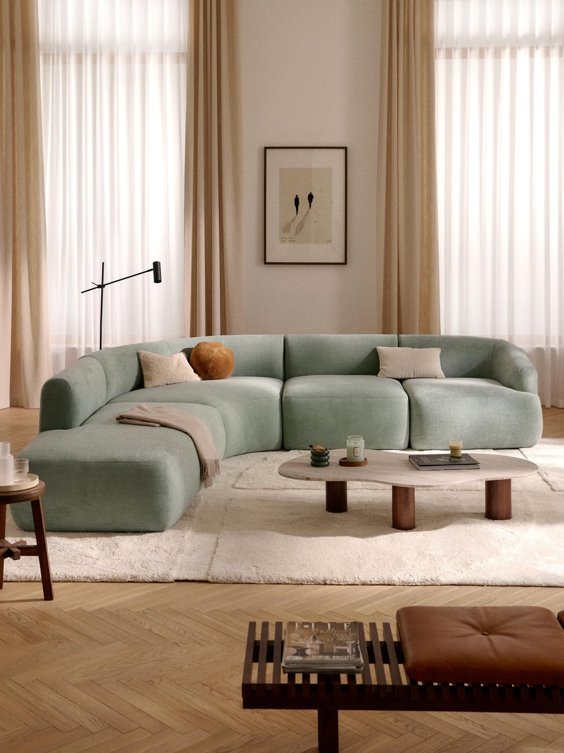 Sofia Modular Corner Sofa (4-seater) — Pearl Grey