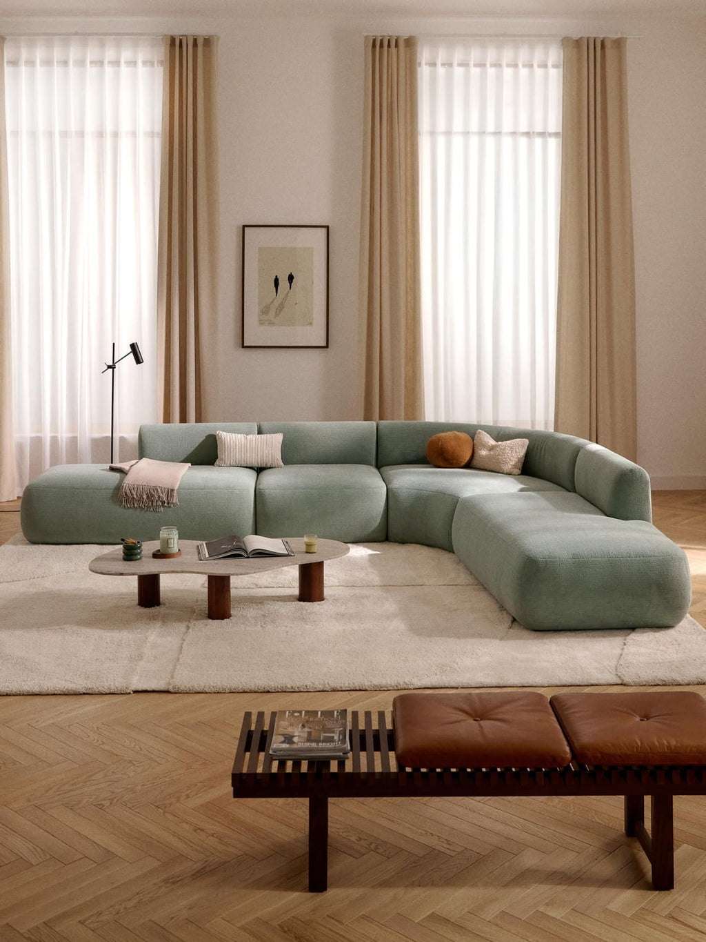 Sofia Modular Corner Sofa (4-seater) — Mist Grey