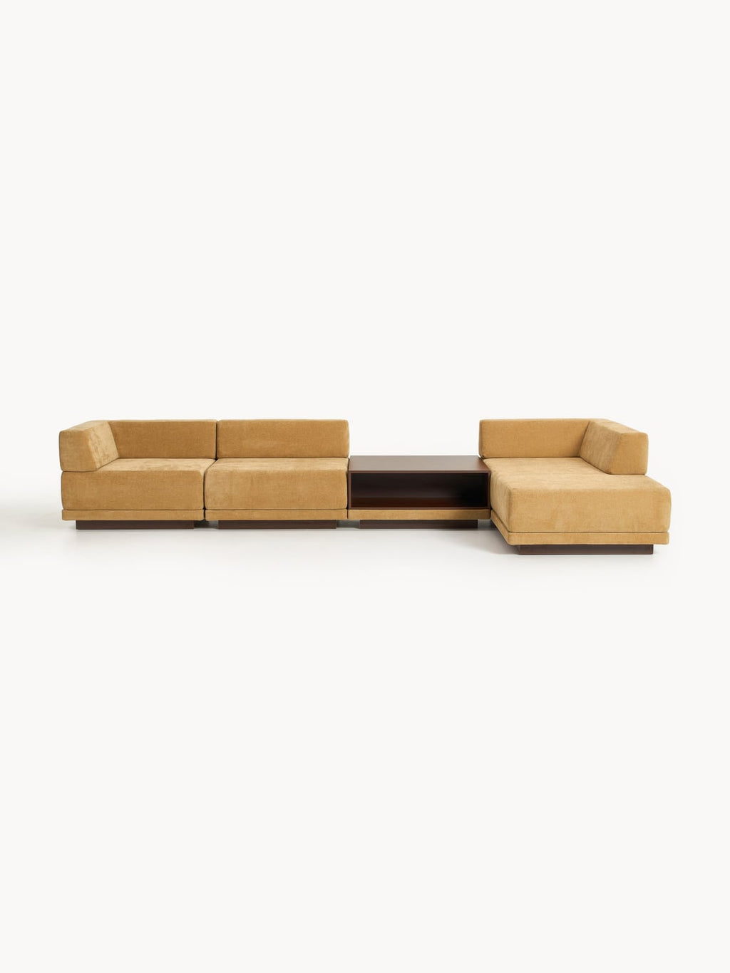 Colin Modular Corner Sofa (4-seater) with Coffee Table — Caramel
