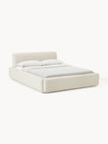 Melva Upholstered Bed with Storage — Off-White