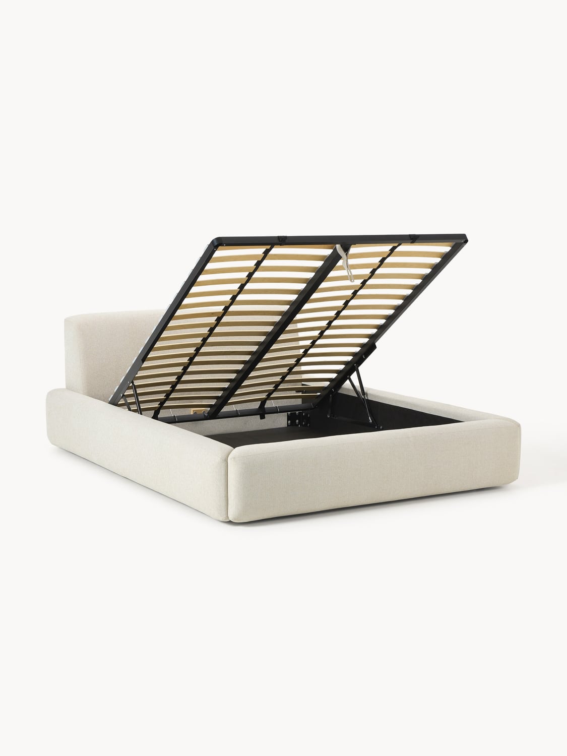 Melva Upholstered Bed with Storage — Off-White