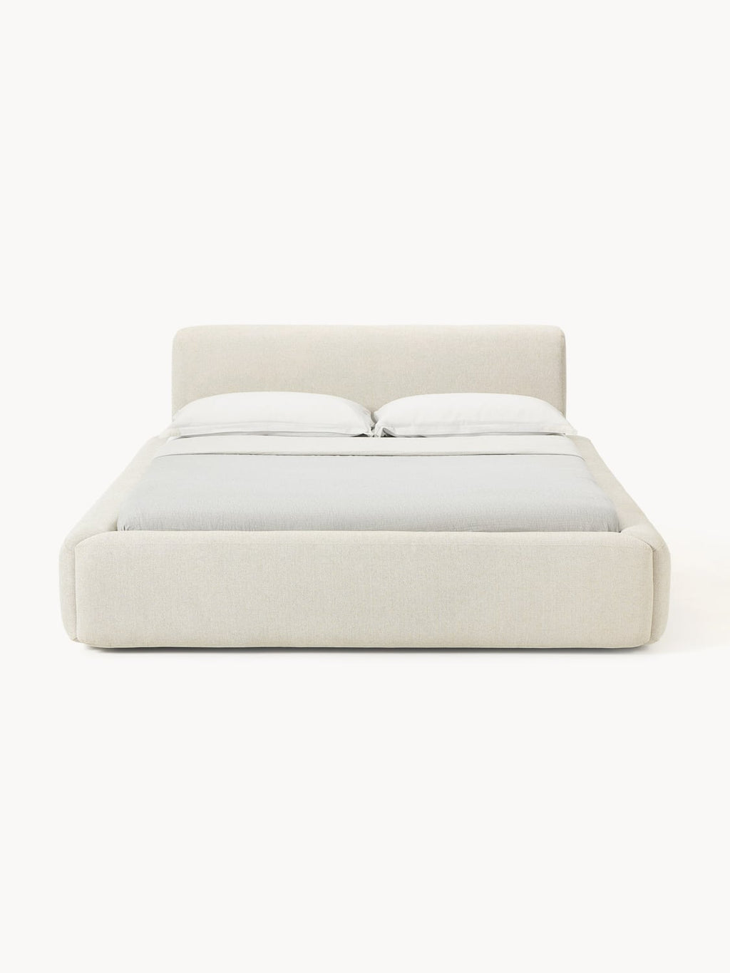 Melva Upholstered Bed with Storage — Off-White