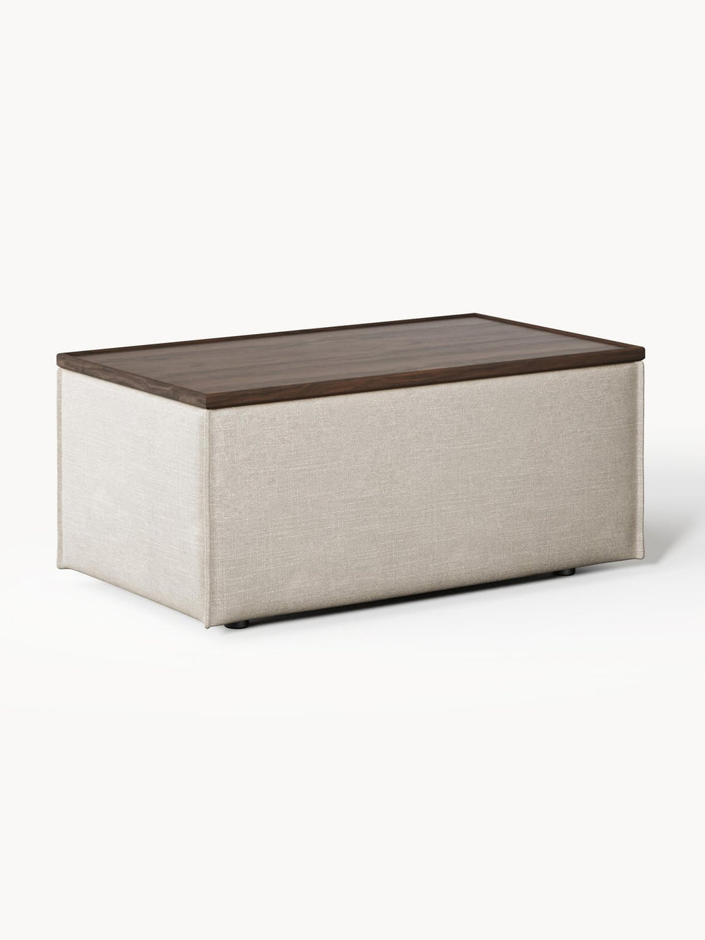 Lennon Sofa Ottoman in Linen Blend with Storage — Warm Grey