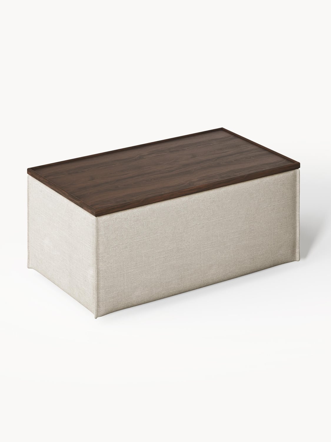 Lennon Sofa Ottoman in Linen Blend with Storage — Warm Grey