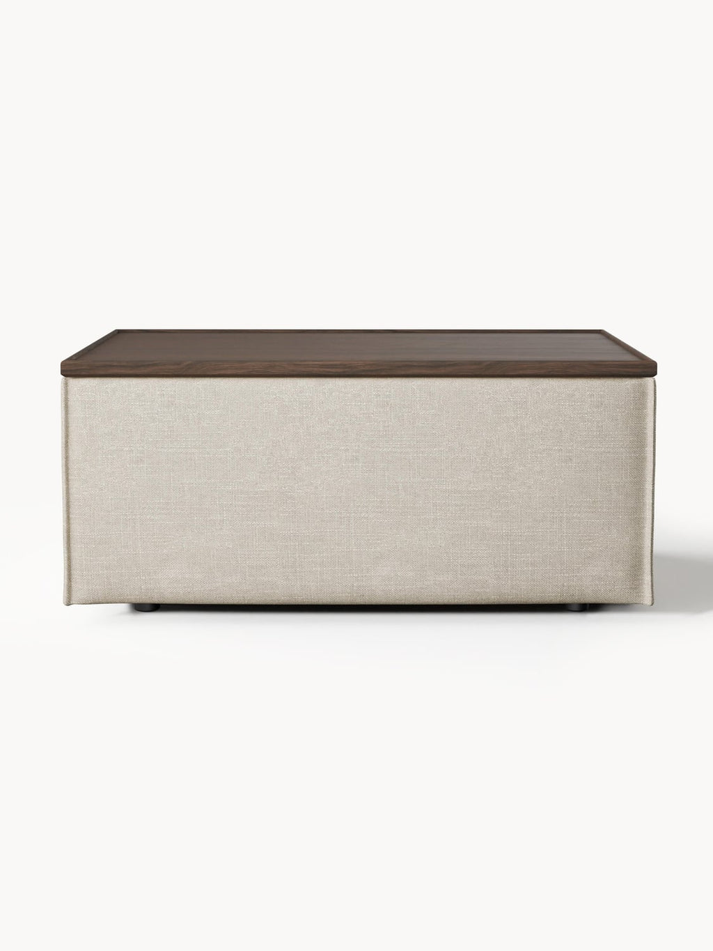 Lennon Sofa Ottoman in Linen Blend with Storage — Warm Grey