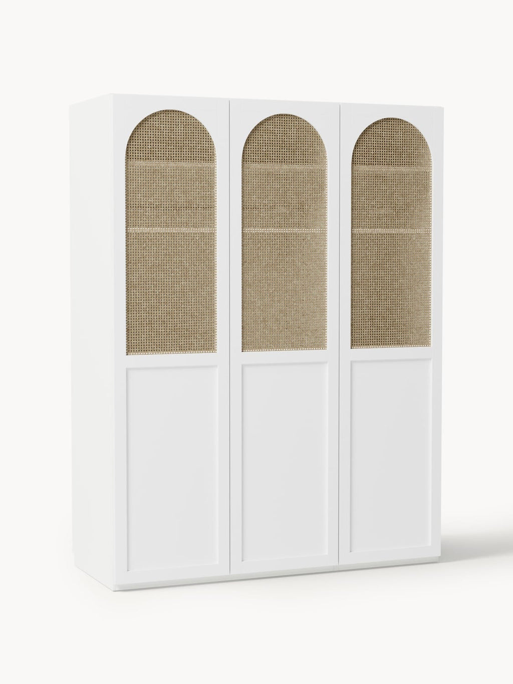Jeanne Modular Hinged-Door Wardrobe, 150 cm Width, in various sizes — Light Grey