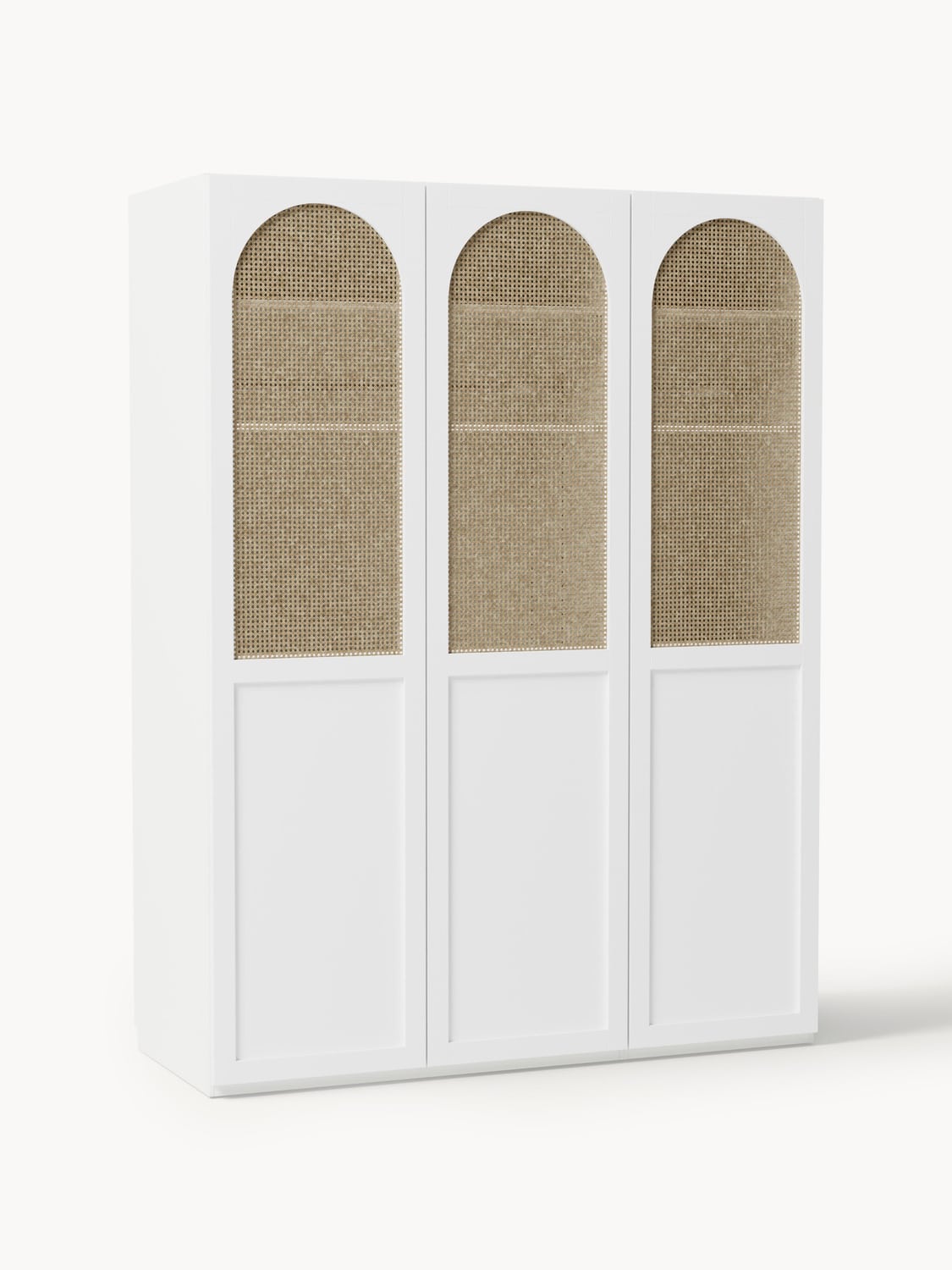 Jeanne Modular Hinged-Door Wardrobe, 150 cm Width, in various sizes — Light Grey