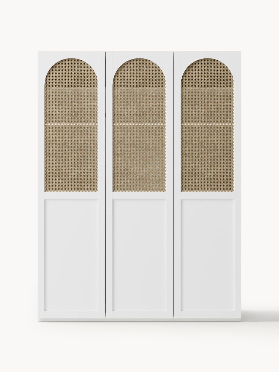 Jeanne Modular Hinged-Door Wardrobe, 150 cm Width, in various sizes — Light Grey