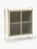 Robyn Metal-Display Cabinet with Glass-Front — Dark Grey