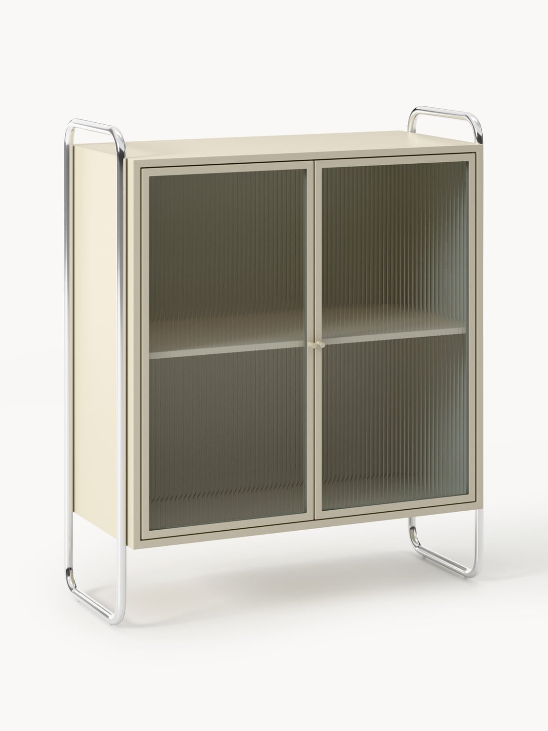 Robyn Metal-Display Cabinet with Glass-Front — Dark Grey