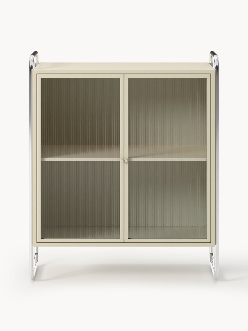 Robyn Metal-Display Cabinet with Glass-Front — Dark Grey