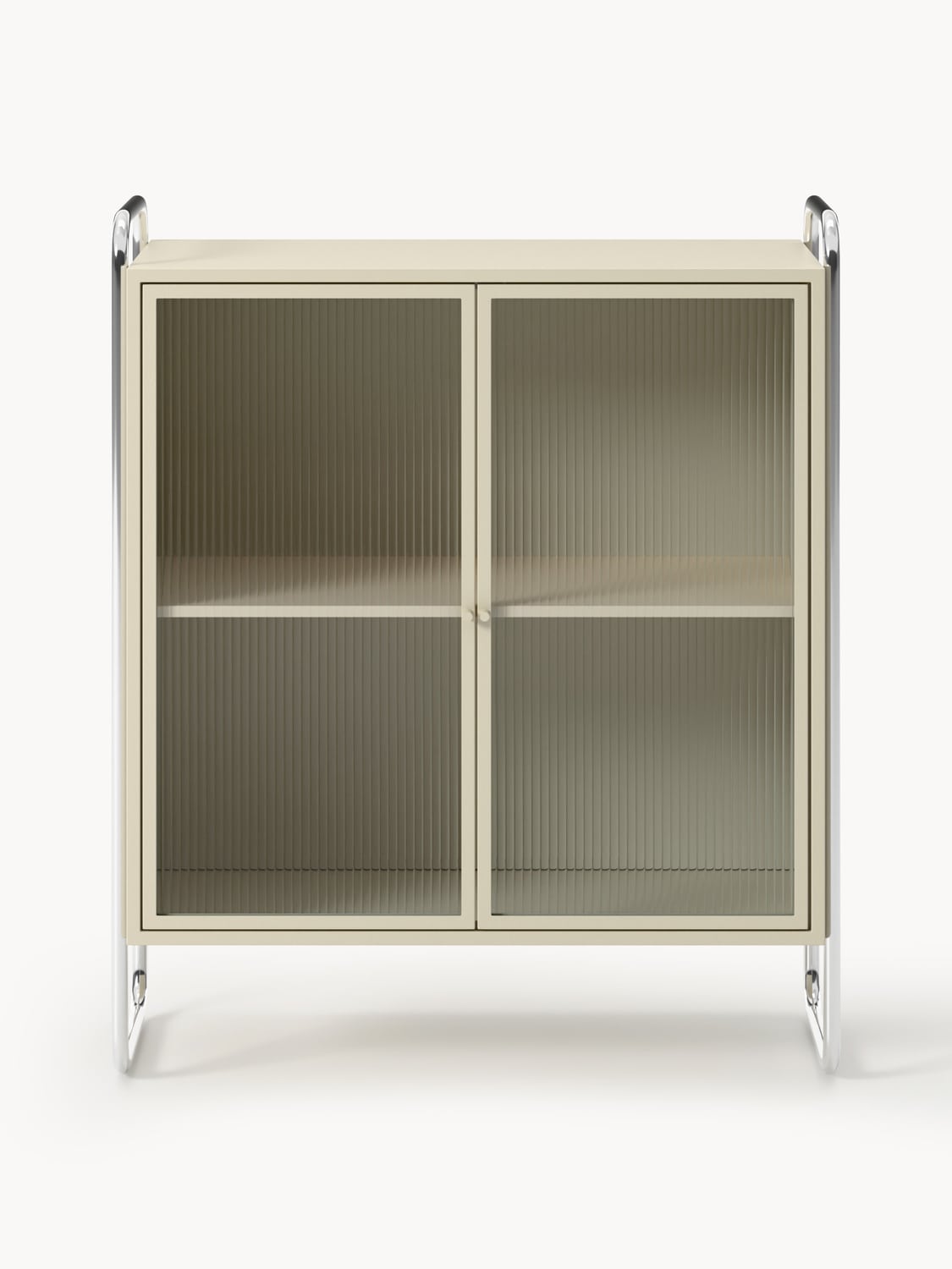 Robyn Metal-Display Cabinet with Glass-Front — Dark Grey