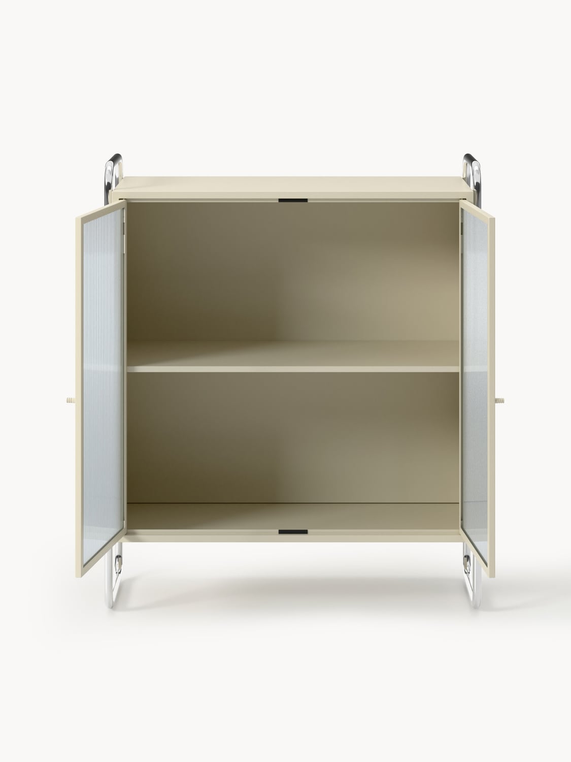 Robyn Metal-Display Cabinet with Glass-Front — Dark Grey