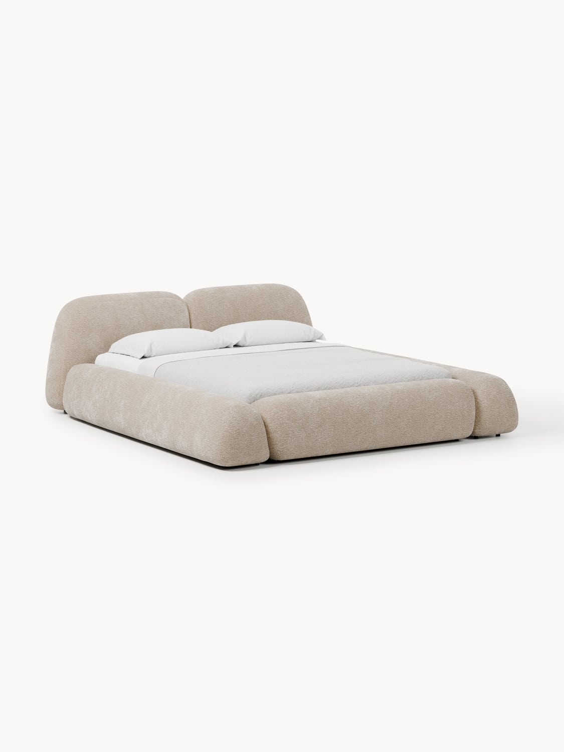 Wolke Upholstered Bed with Storage — Oatmeal