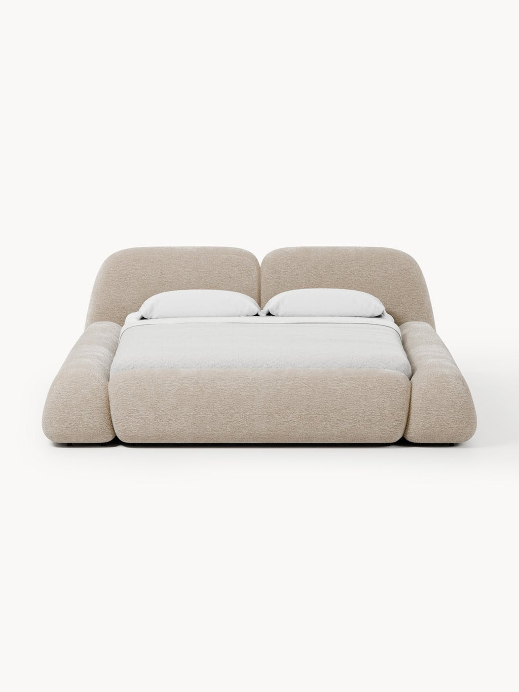 Wolke Upholstered Bed with Storage — Oatmeal