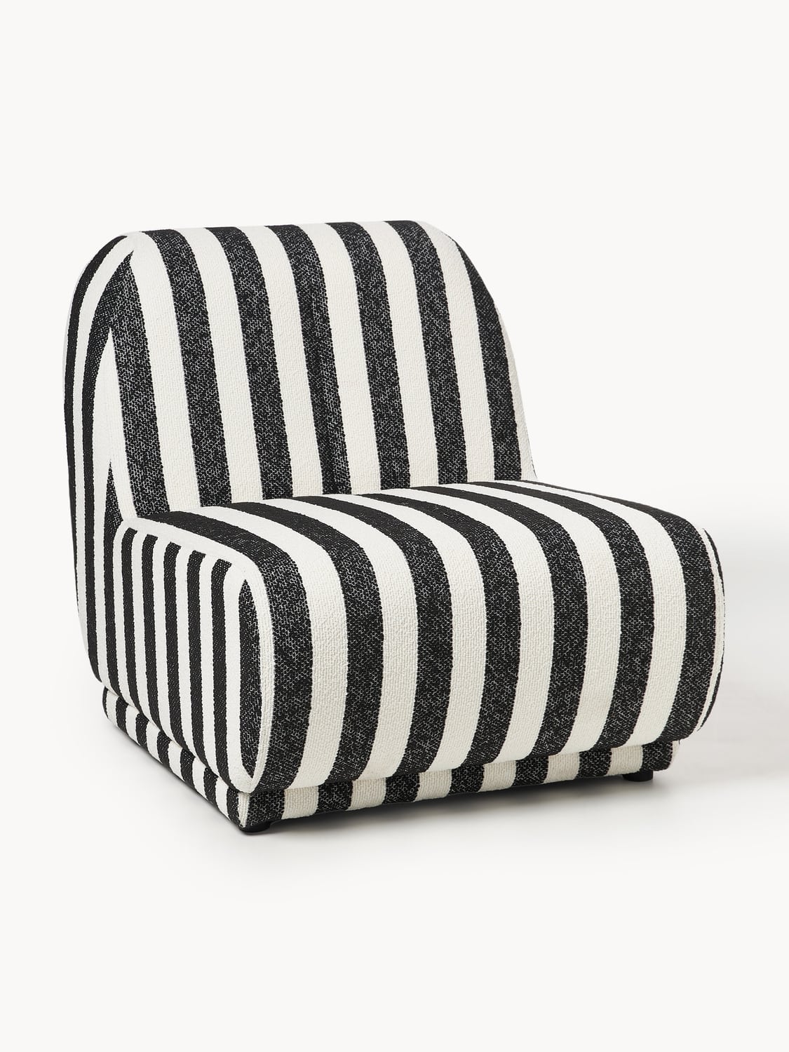 Emie Striped Bouclé Lounge Chair — Taupe