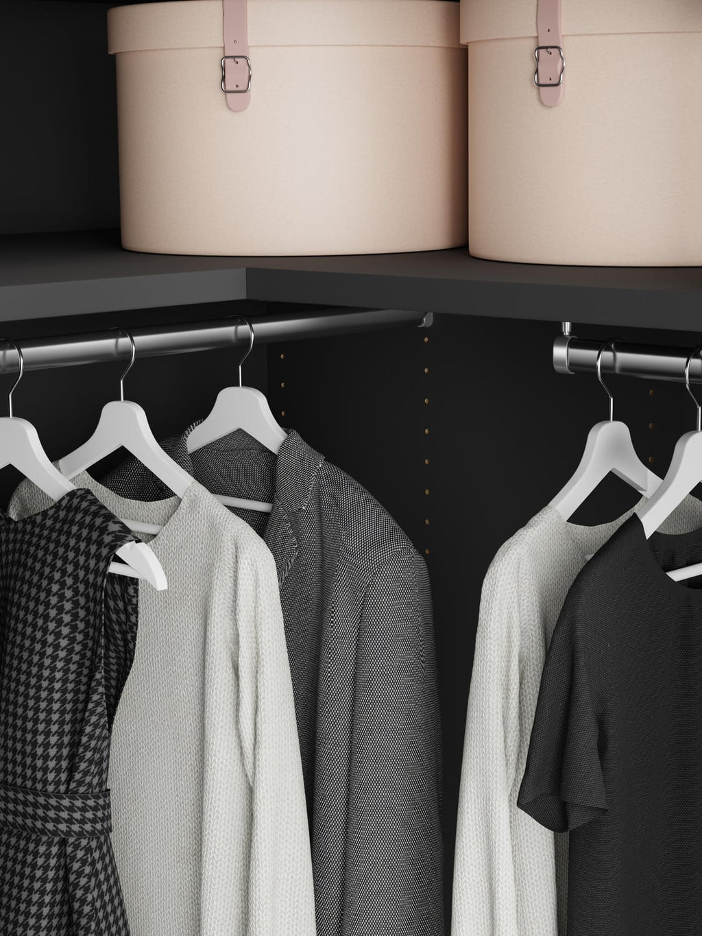 Simone Modular Corner Wardrobe, 215 cm Width, in various sizes — Cognac
