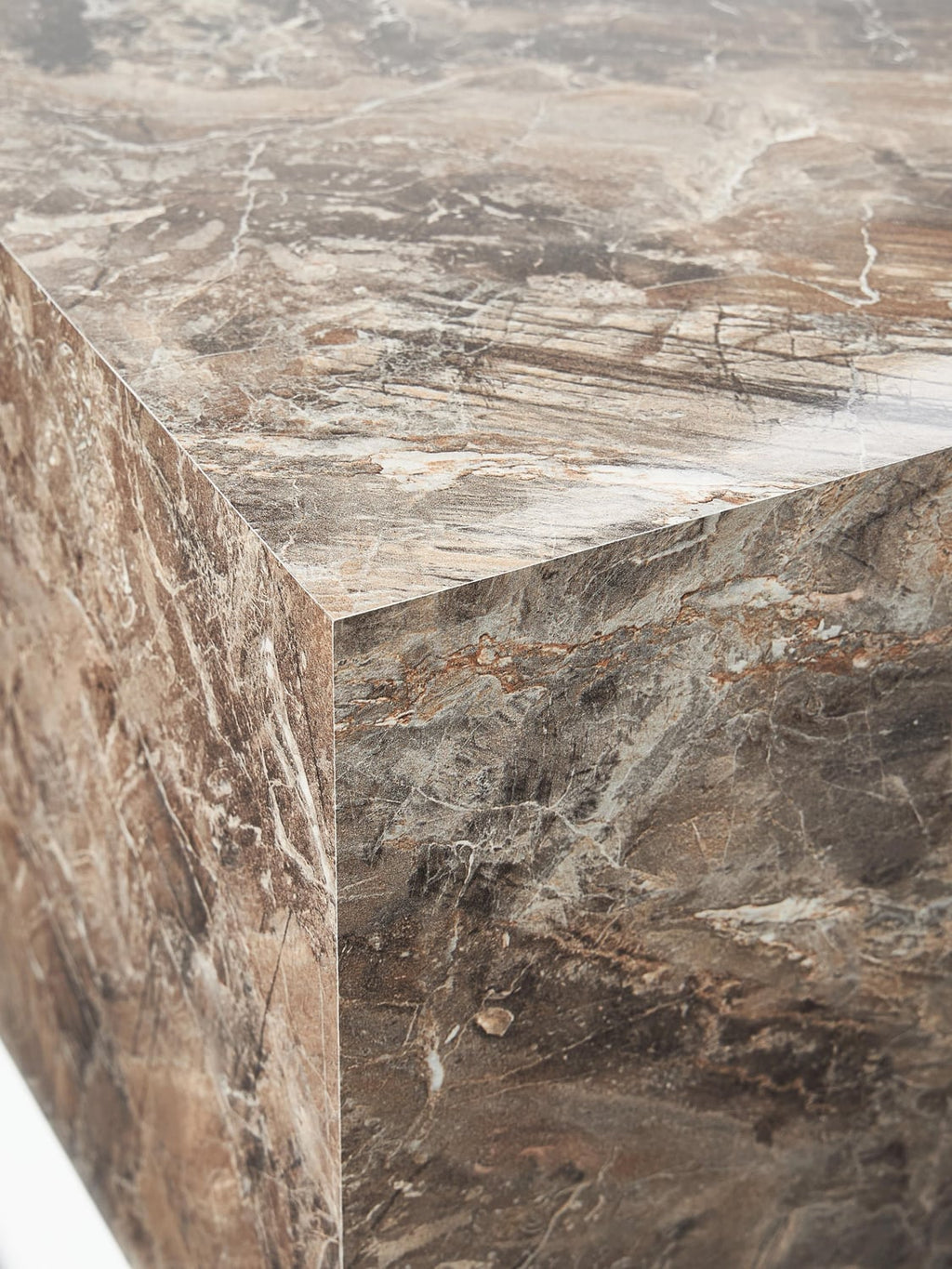 Lesley Coffee Table with Marble Effect — Warm Grey