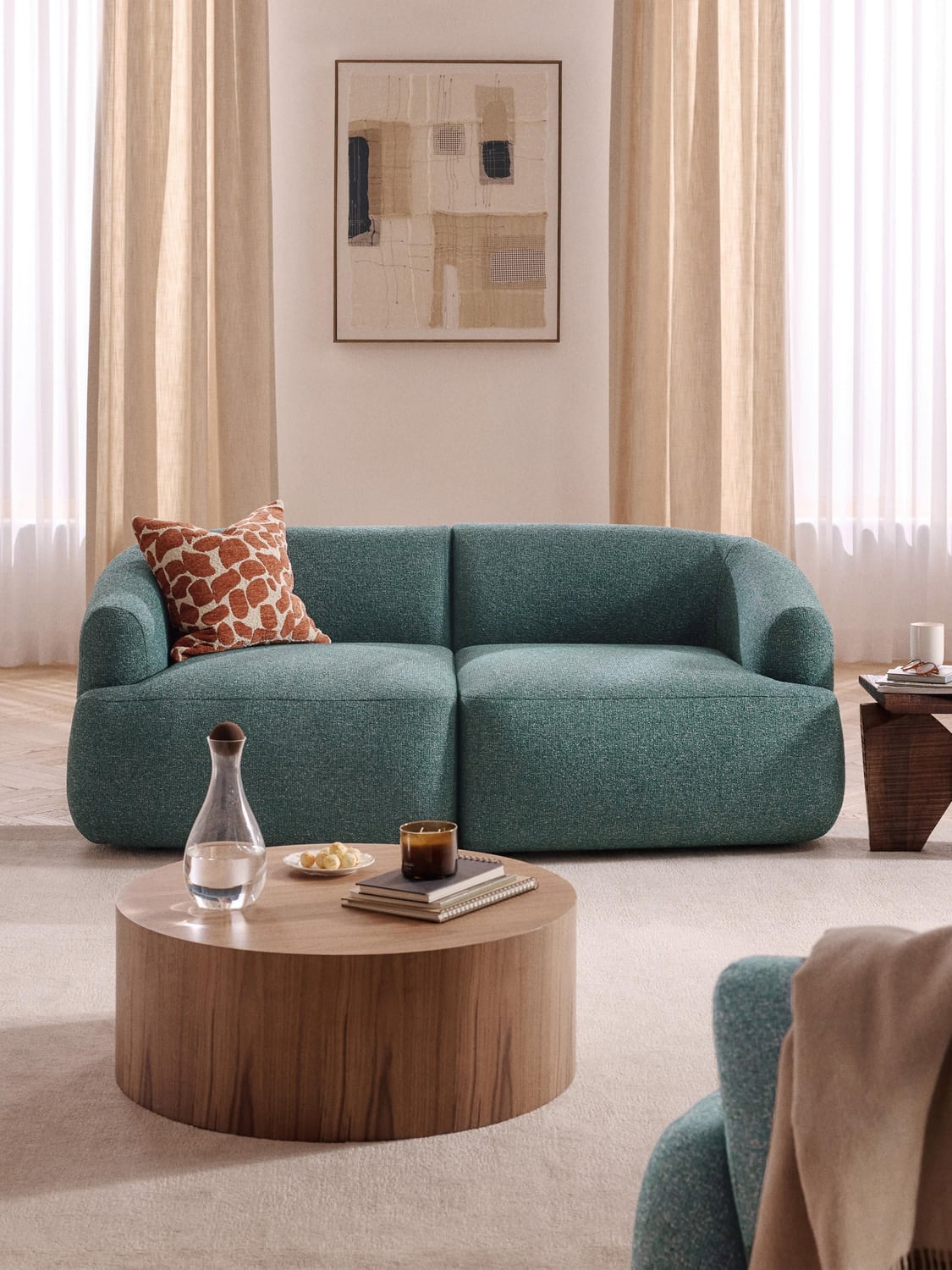 Sofia Modular Bouclé Sofa (2-seater) — Dark Grey