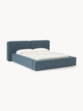 Lennon Bouclé Upholstered Bed with Storage — Grey