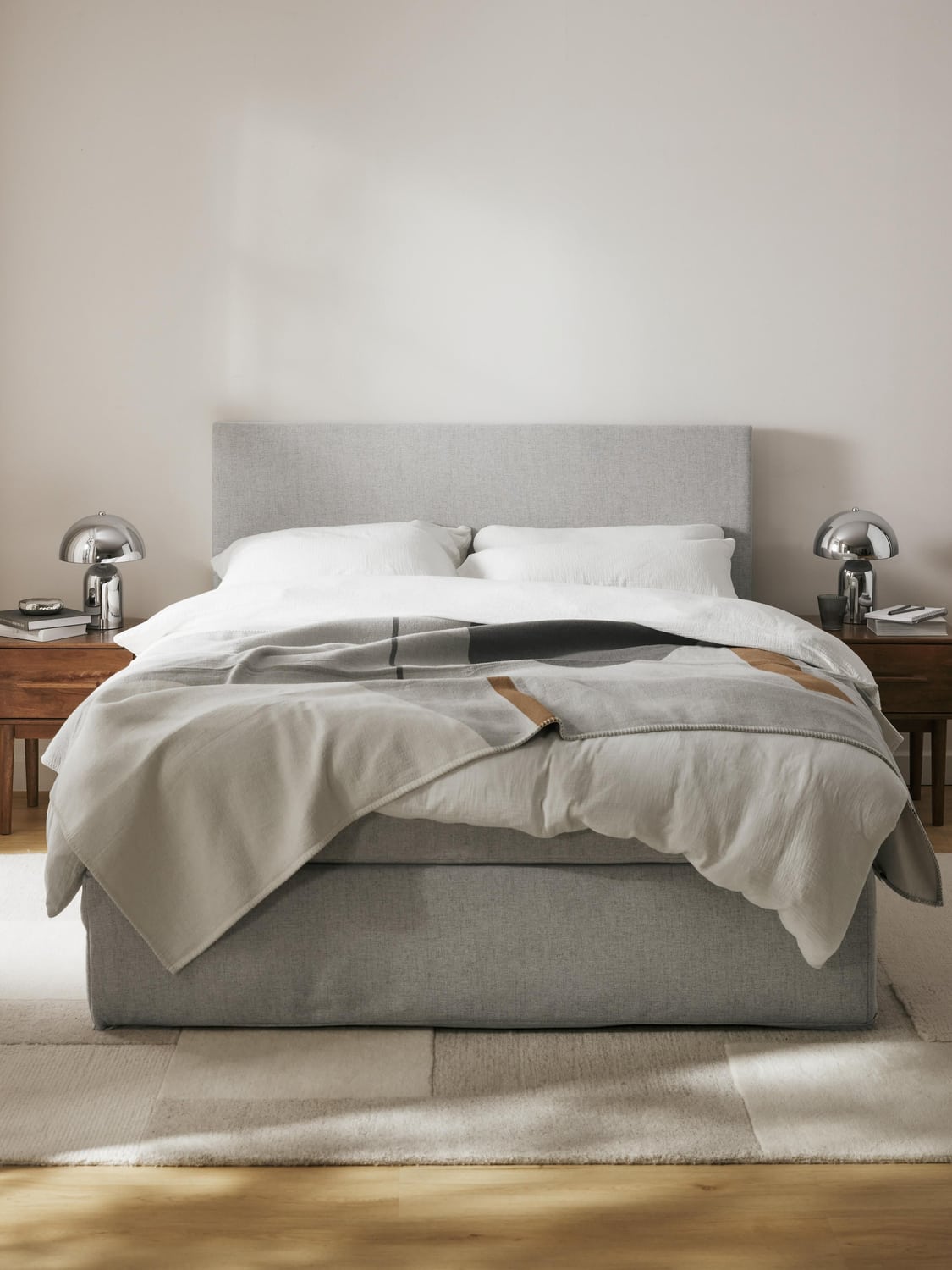 Eliza Box-Spring Bed — Sand Beige
