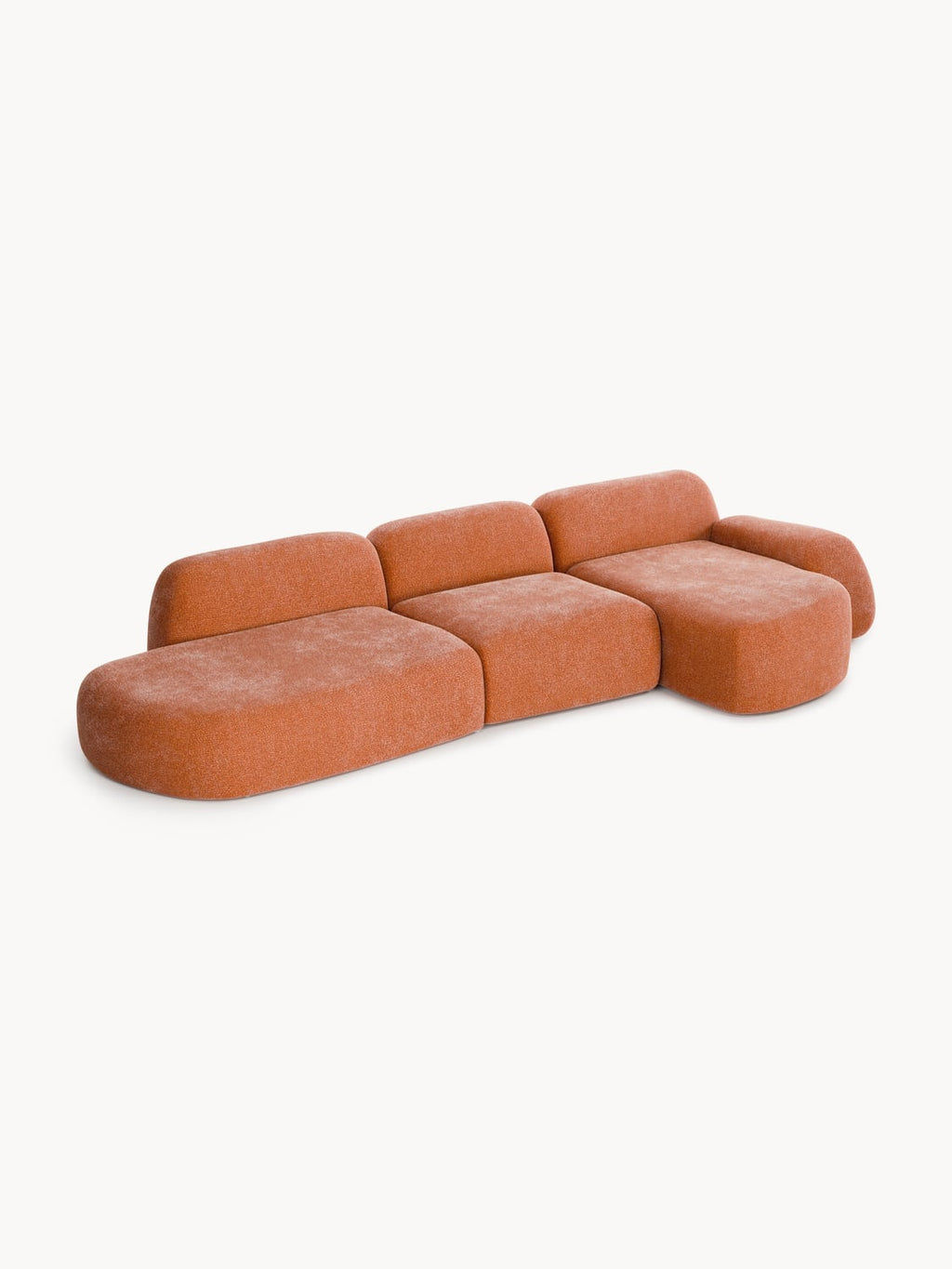 Wolke Modular Corner Sofa (4-seater) with Chaise Longue — Caramel