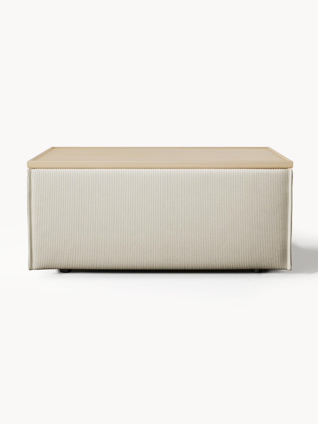 Lennon Sofa Ottoman in Corduroy with Storage — Sand Beige