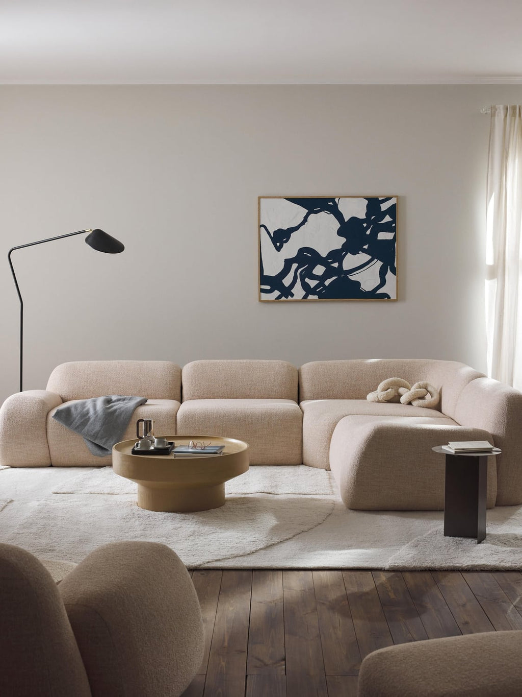 Wolke Modular Bouclé Corner Sofa (4-seater) — Ivory