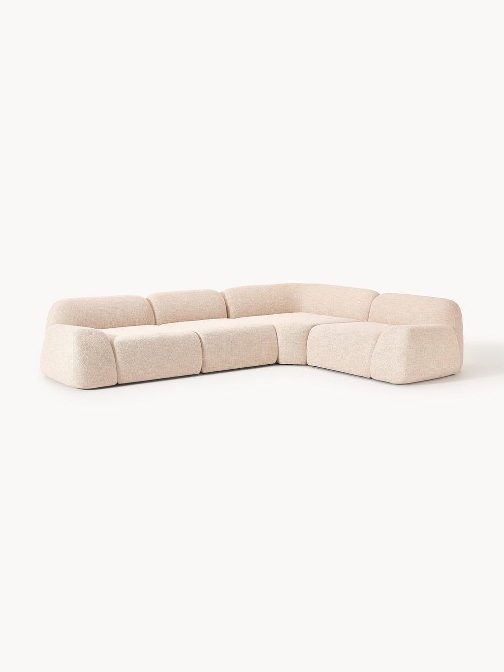 Wolke Modular Bouclé Corner Sofa (4-seater) — Ivory