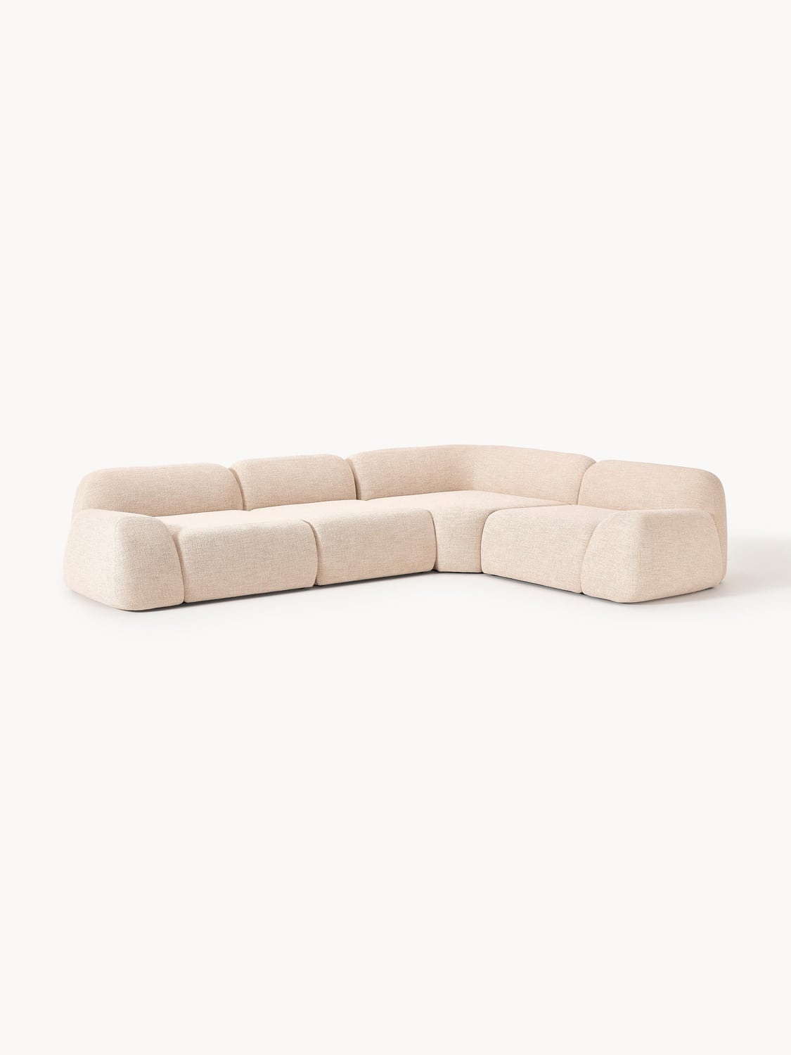 Wolke Modular Bouclé Corner Sofa (4-seater) — Ivory