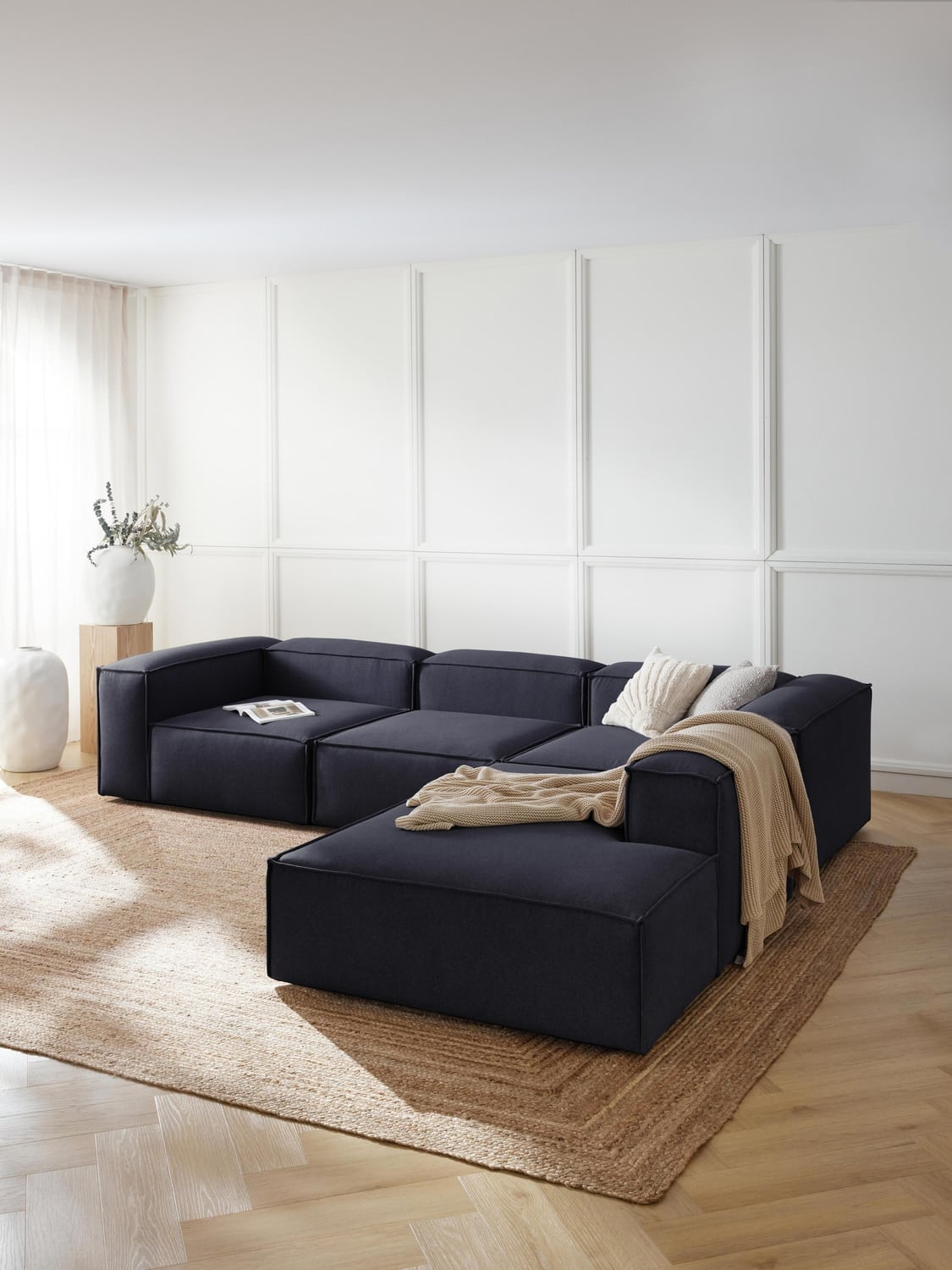 Lennon Modular XL Corner Sofa (4-seater) — Dark Grey