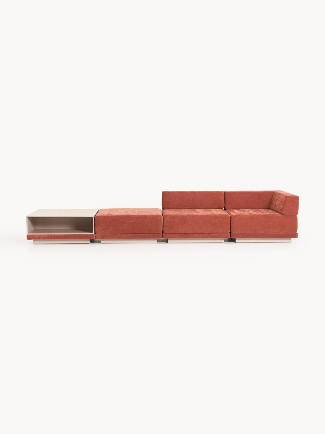 Colin Modular Sofa (4-seater) with Coffee Table & Ottoman — Caramel