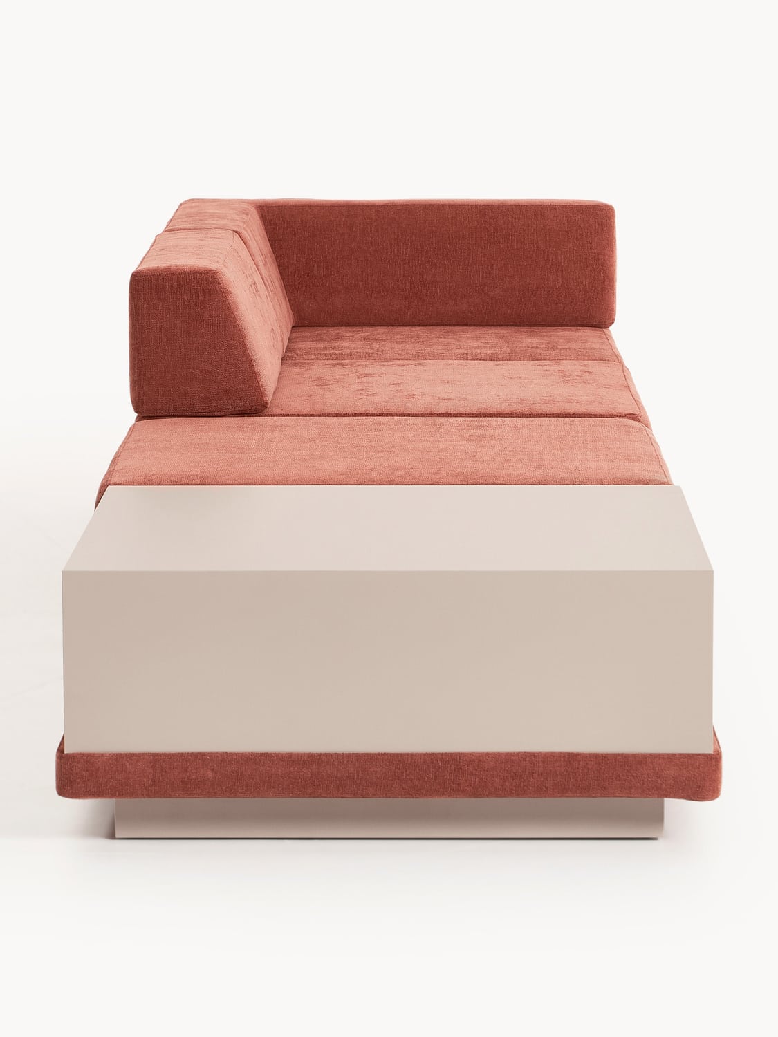 Colin Modular Sofa (4-seater) with Coffee Table & Ottoman — Caramel