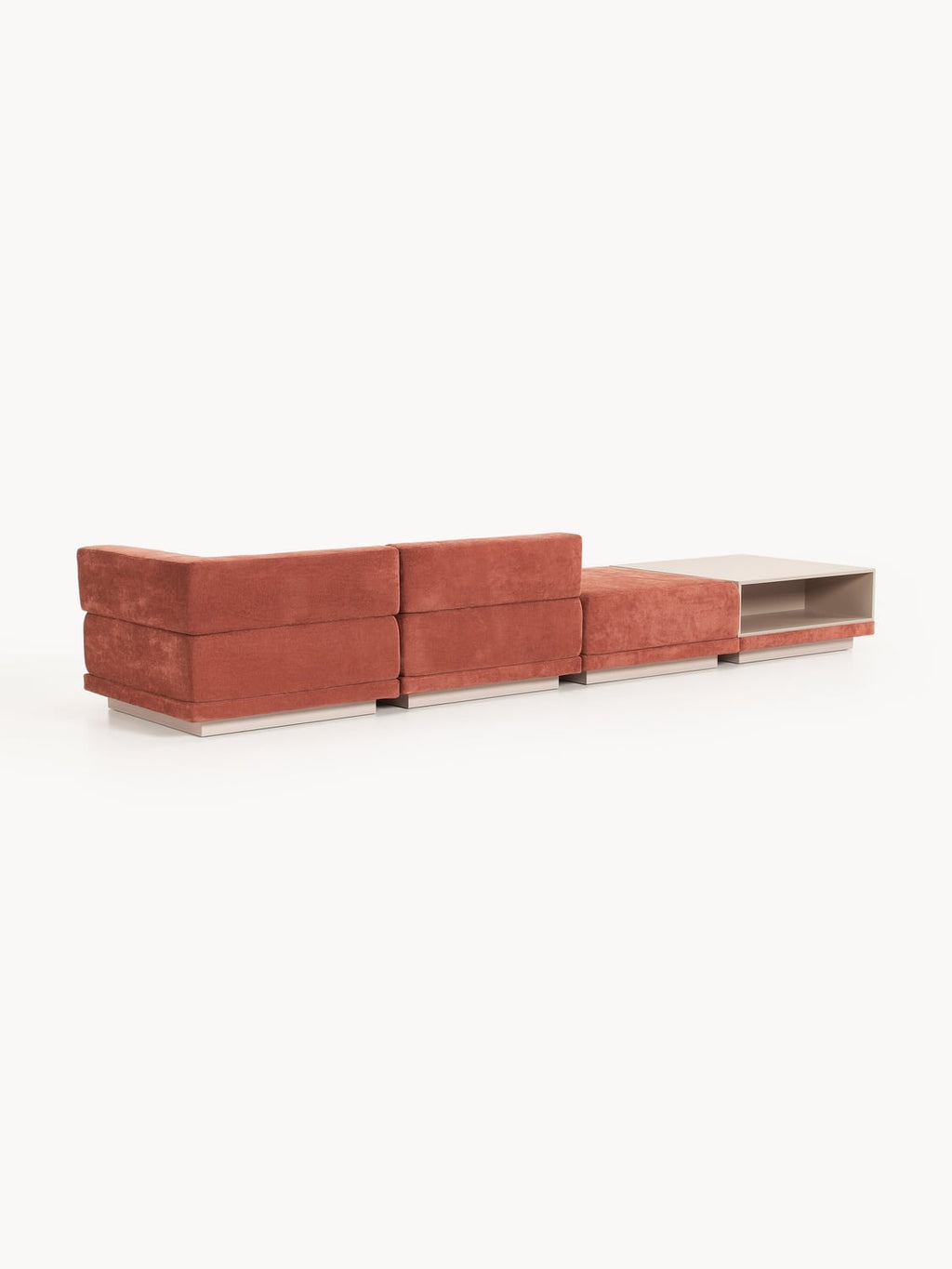 Colin Modular Sofa (4-seater) with Coffee Table & Ottoman — Caramel