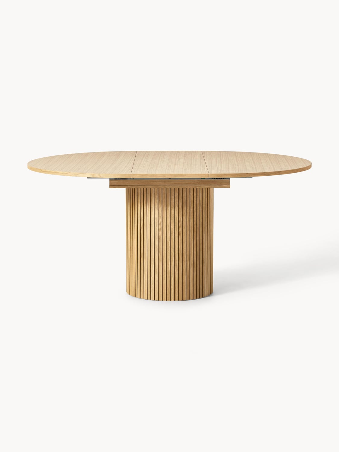 Filo Extendable Dining Table with Fluted Structure, 120 - 160 x 75 cm — Camel