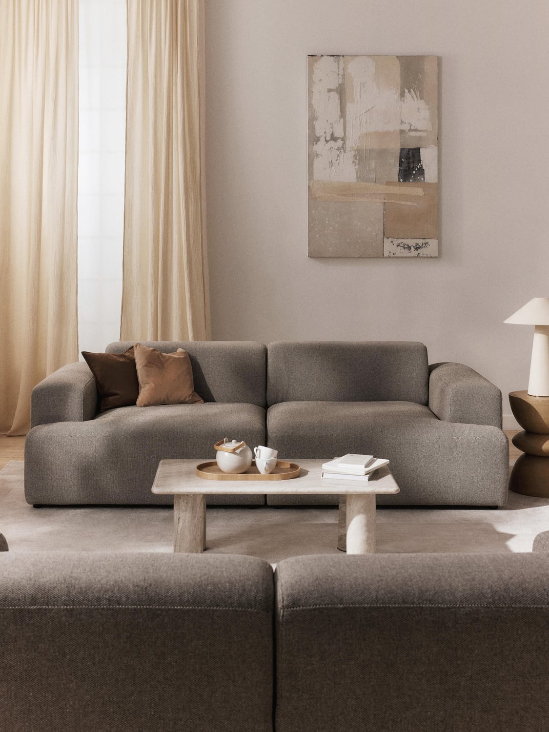Melva Sofa (3-seater) — Mushroom