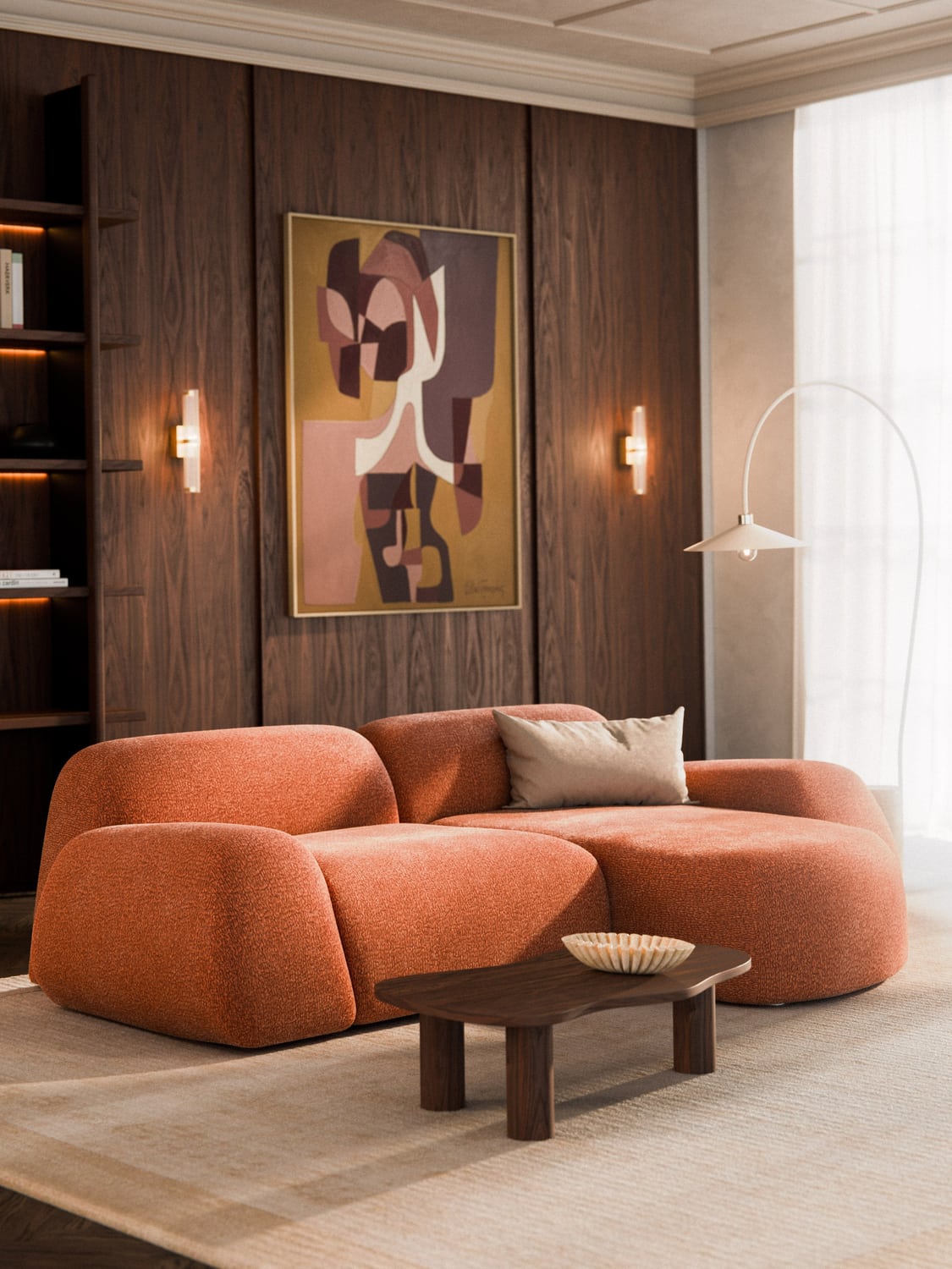 Wolke Chaise-Corner Module — Camel