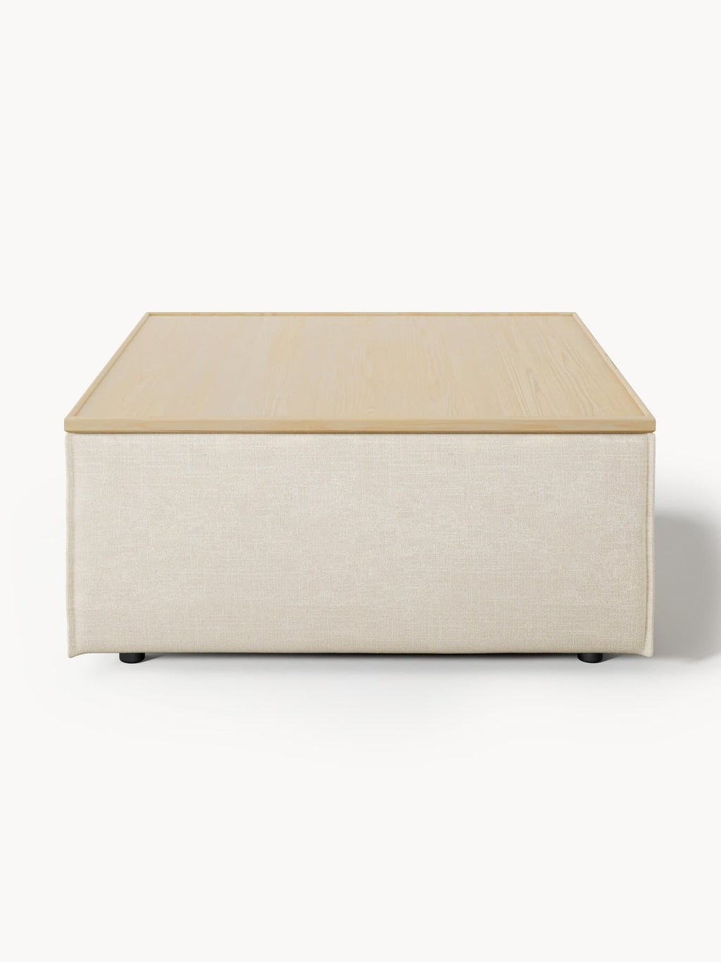 Lennon Sofa Ottoman in Linen Blend with Storage — Beige
