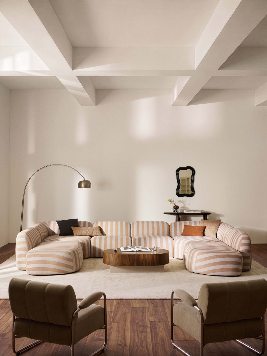 Wolke Modular Striped XL Sofa — Beige